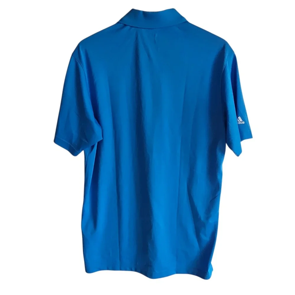 Adidas‎ Golf Polo Shirt ClimaLite Guidewire Logo Athletic Blue Mens M NwT